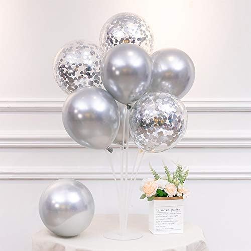 TONIFUL 4 Set Silver Balloon Stand Balloon Centerpiece for Table Decoration - Image 6
