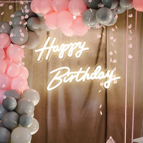 Happy Birthday Neon Sign - 3 Color Temperature Modes Happy Birthday Sign 17" - USB Happy Birthday Light Up Sign with Dimmable Switch - Happy Birthday LED Sign for Backdrop, Party, Celebration, Decoration - Image 6