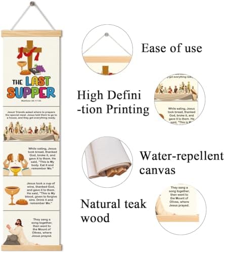 The Last Supper Banner, Church Banner, Christian Rustic Hanging Door Flag, Farmhouse Decorations Outdoor Indoor, Church Activity Decor, Bible Lesson, Scripture and Words Decorations - Image 2