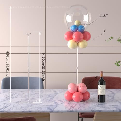 12 Pack Clear Acrylic Balloon Stand 23.6 inch Party Centerpiece - Image 3