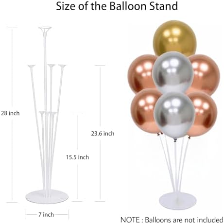 Balloon Stand Kit For Table - 8 Sets Balloon Sticks with Base For Birthday Graduation Party Decorations - Image 3