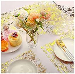 Gold Table Runner 11 Inch x 100 Feet Inches, Glitter Metallic Mesh Gold Runner Roll Table Decorations for Wedding, Baby Shower, Birthday, Christmas - Image 4