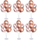 6 Set Balloon Stand Kit for Table Centerpieces With Balloon and Base Party Decorations for Birthday Wedding Retirement Graduation Baby Shower (Rose Gold) by Unknown