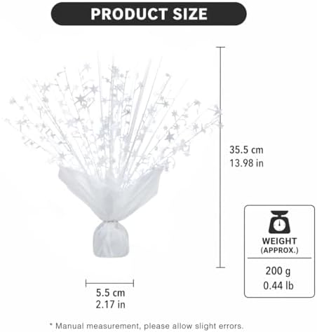 Metallic Foil Spray Centerpiece Stars for Wedding, Birthday, Anniversary, Christmas Table Decor, Holiday Festival Baby Shower Graduation Mantle Party Decorations (White630) - Image 2