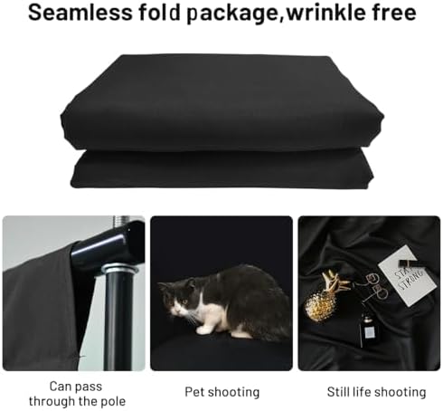 Black Backdrop Background,10 X 13 FT Large Photography Backdrop Photo Background Screen for Photography Photo Booth Backdrops for Photoshoot Background Screen Parties Curtain - Image 3