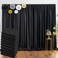 50 ft x 10 ft Thick Black Backdrop Curtain for Parties, 10 Panels Black Polyester Wedding Backdrop Drapes for Birthday Photography Background Party Backdrop Home Decorations by Outpain