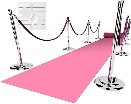 EZLucky Pink Carpet Runner for Party, 2.6 x 15 ft, 130 GSM Felt Fabric by EZLucky