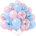 Pink and Blue Balloons Set, 35 Pack Pastel Pale Blue Pink Confetti Latex Balloons, 12 Inch Light Blue Pink Balloon Kit for Boy or Girl Gender Reveal Party Birthday Baby Bridal Shower Party Decorations by Isndare
