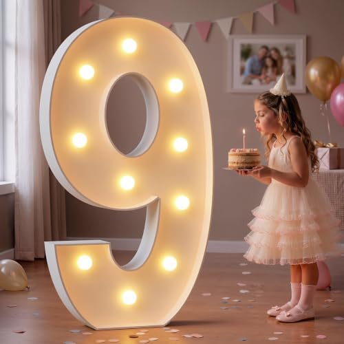 imprsv Large Marquee Numbers, 3FT Light Up Numbers 9 for Party Decor by Letsmakeitimpressive