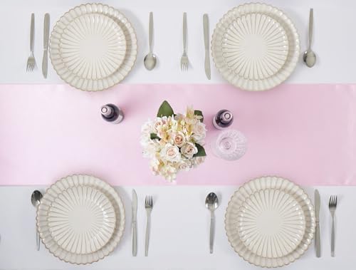 Light Pink Satin Table Runner, 12x108 Inches, 2 Pack - Image 5