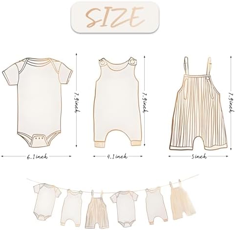 Neutral Baby Shower Bunting - 12Pcs Banner for New Baby Party Decor (Gold) - Image 2