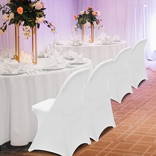 HAINARverS Folding Chair Covers for Wedding, 10PCS White - Image 3
