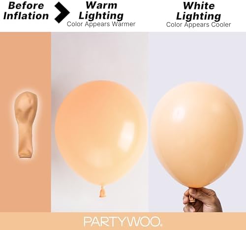 PartyWoo Nude Balloons 140pcs Apricot Boho Fall Color Different Sizes - Image 3