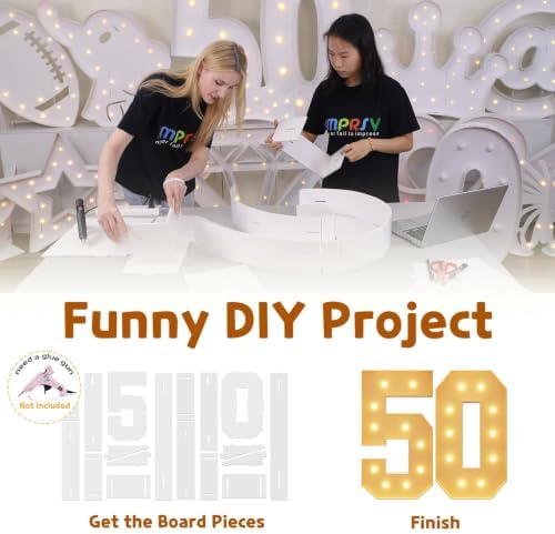 imprsv 50 Marquee Numbers, 4FT Light Up Numbers for 50th Birthday Decor - Image 2