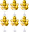 6 Set Balloon Stand Kit for Table Centerpieces With Balloon and Base Party Decorations for Birthday Wedding Retirement Graduation Baby Shower (Gold) by Unknown