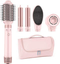 MESCOMB 5 in 1 Hair Dryer and Straightener, Hot Air Styler Wrap - Fast Drying, 1400W Air Dryer with Straightener, Frizz-Free Blowout Brush（Pinkish Purple） by MESCOMB