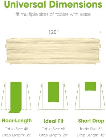Pureegg 3 Pack Cheesecloth Table Runner 120 Inch Beige - Image 5