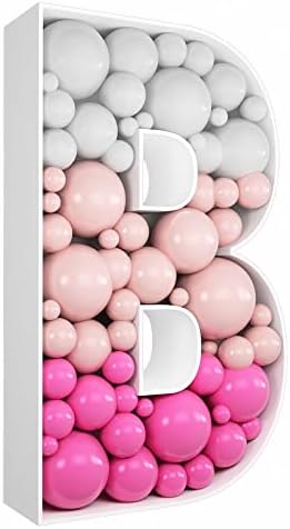 3FT DIY Mosaic Balloon Letter B Frame, Fillable Party Backdrop Decor by JW+Passion+-+Premium+Quality%2C+Made+With+Passion
