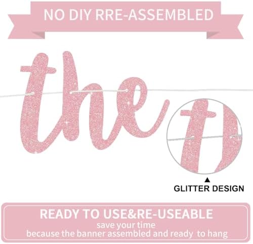 BEISHIDA Dark Pink Pre-Strung Glitter The Beginning of A New Chapter Banner - Image 3