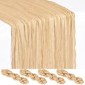 4 Pack Nude Cheesecloth Table Runner 17x108 Inches Boho Home Decor by Showgeous