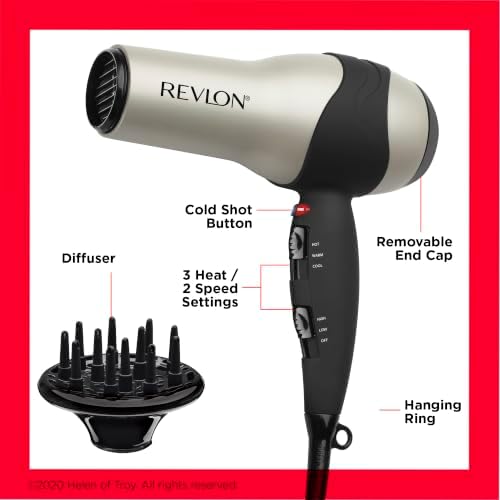 REVLON Turbo Hair Dryer | 1875 Watts of Maximum Shine, Fast Dry (Silver) - Image 5