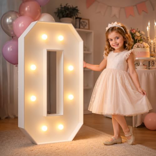 imprsv Marquee Light Up Letters, 3FT Marquee Letters for Birthday Baby Shower Wedding Decorations Light Up Letters for Engagement Party Decor, Large Marquee Letters for Party Decorations, Letter O by Letsmakeitimpressive