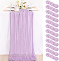 Lilac Purple Cheesecloth Table Runner Fall Wedding Party Decor, 12 Pack by MLMC
