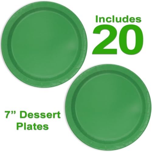 Heavy Duty Green Party Supplies Bundle 9" Dinner Plate, 7" Dessert Plates And Green Napkins, 56 Piece Disposable Paper Plate Party Set - Image 3