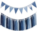 Thiccywoov 2 Pcs Denim Party Decorations Blue Jean Baby Shower Decorations Blue Jean Garland Banner Western Bows Triangle Tassel Hanging Flags, Denim and Diamonds Party Supplies by Jgiusenfg