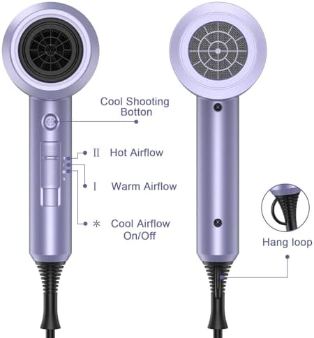 slopehill Professional Ionic Hair Dryer, Lavender - Image 6