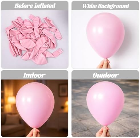Voircoloria 110pcs Light Pink Pastel Pink Latex Party Balloons, 12inch - Image 3