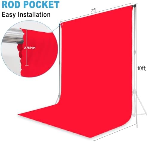 Red Photography Backdrop for Photoshoot, Fabric, 7x10 FT - Image 2