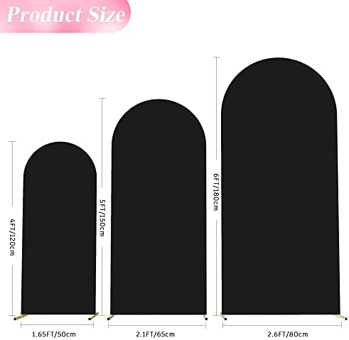 Wokceer Arch Backdrop Cover 6FT,5FT,4FT Black Arch Cover Stretchy Backdrop - Image 2