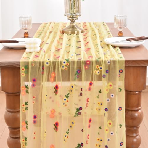 6 Pack Flower Table Runner Floral Daisy Fall Wedding Birthday Party Decor - Image 2