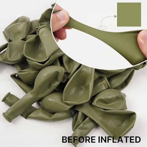PartyWoo Sage Green Balloons 50pcs Olive Eucalyptus Green Color - Image 2