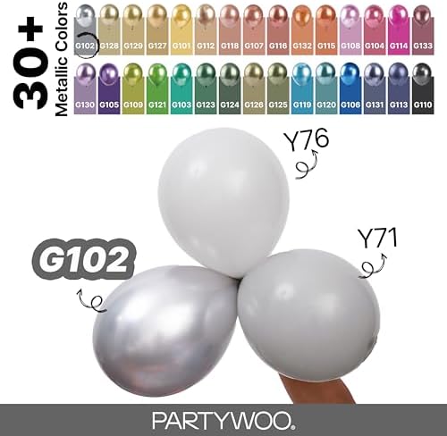 PartyWoo Metallic Silver Balloons 140pcs Different Sizes of 18 12 10 5 Inch - Image 4