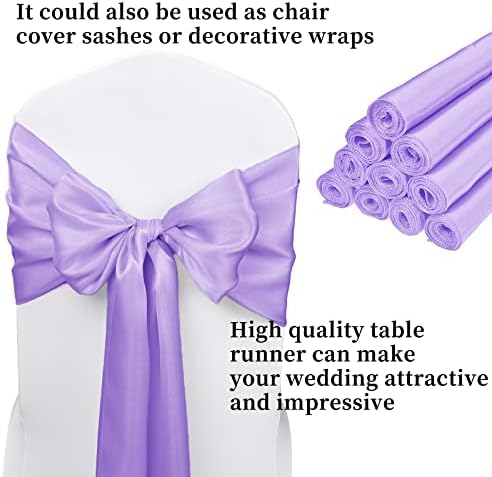 10-Pack Lavender 12 x 108 inches Long Premium Satin Table Runner - Image 3