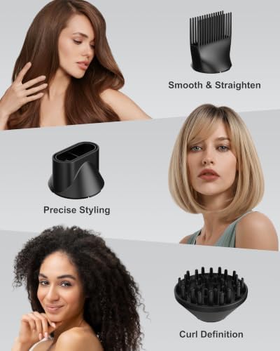 ANNLARY Hair Dryer Blow Dryer with Diffuser, Plasma Ion Hairdryer with Comb - Image 5
