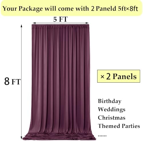 10x8ft Wrinkle Free Burgundy Backdrop Curtain Maroon Backdrop Drapes, Thick Fabric Wedding Curtains Party Background for Baby Shower Birthday Parties - Image 6