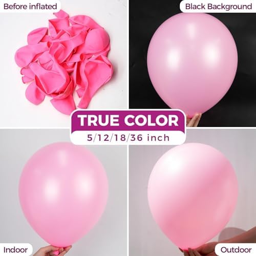 Bezente Pink Balloons 18 Inch 30 Pack Latex Large Thick - Image 2