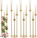 34in 4PCS Gold 3-Arm Candelabra Wedding Centerpieces for Tables by Vincidern