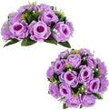 BLOSMON Flower Balls Table Centerpieces: 2 Pcs Fake Roses with Base Decor by Blosmon