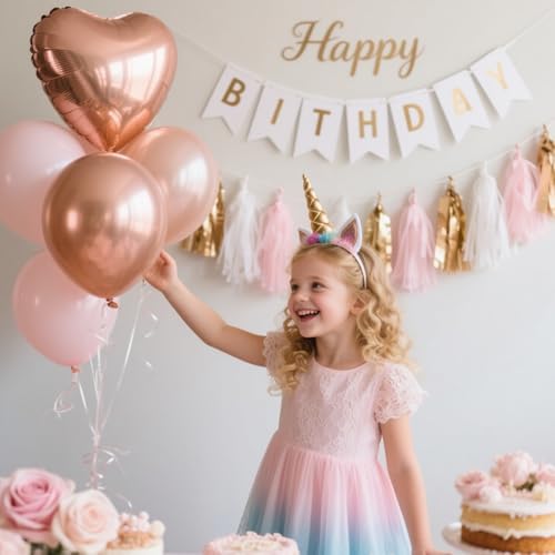 We Moment 20pcs Shiny Tassel Garland Banner Tissue Paper Tassels for Wedding, Baby Shower, Table Decor，Event & Party Supplies, DIY Kits - (Rose Gold,Peach Color,Light Pink,White) - Image 5