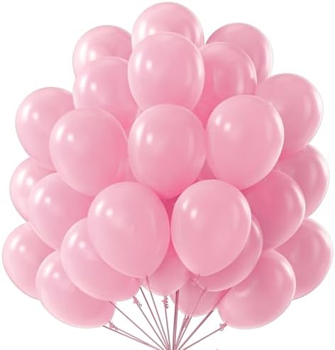PartyWoo Pearl Pink Balloons 50pcs Light Pastel Baby Pink Color 12 Inch by PartyWoo