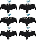 Fitable 6 Pack Black Square Tablecloths 70x70 Inch for 2-4 Ft Tables by Fitable
