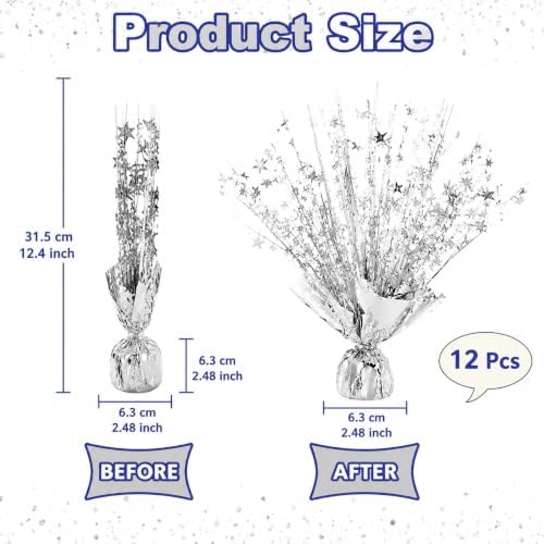 12 Pack Silver Star Spray Centerpiece, Wedding Graduation - Image 2