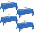 4 Pack Rectangle Tablecloth 60x102 Inch Washable Polyester Table Cover for Wedding Dining Table Buffet Parties Banquet Decoration（Blue） by JALANCY