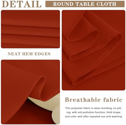 Fitable 6 Pack Rust Tablecloths 90x156 Inch for 8 Foot Rectangle Tables - Image 7