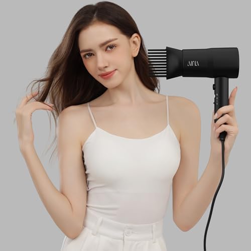 AINA Hair Dryer with Diffuser,Comb Full-Featured Blow Dryer 110V(Black) - Image 6