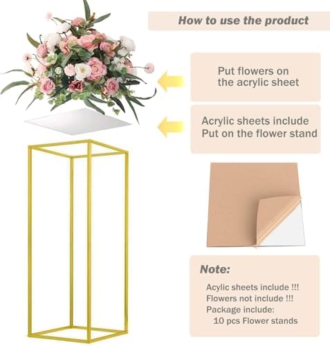 23.6inch 2 pcs Column Vases Gold Centerpieces for Table Metal Flower Stand Gold Wedding Centerpieces for Tables Party Floral Stands for Flowers - Image 2